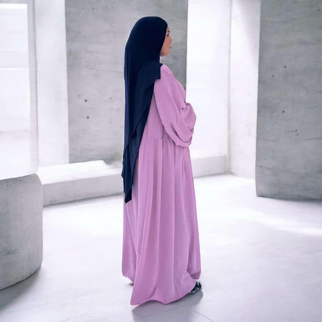 Crepe ballon sleeve abaya