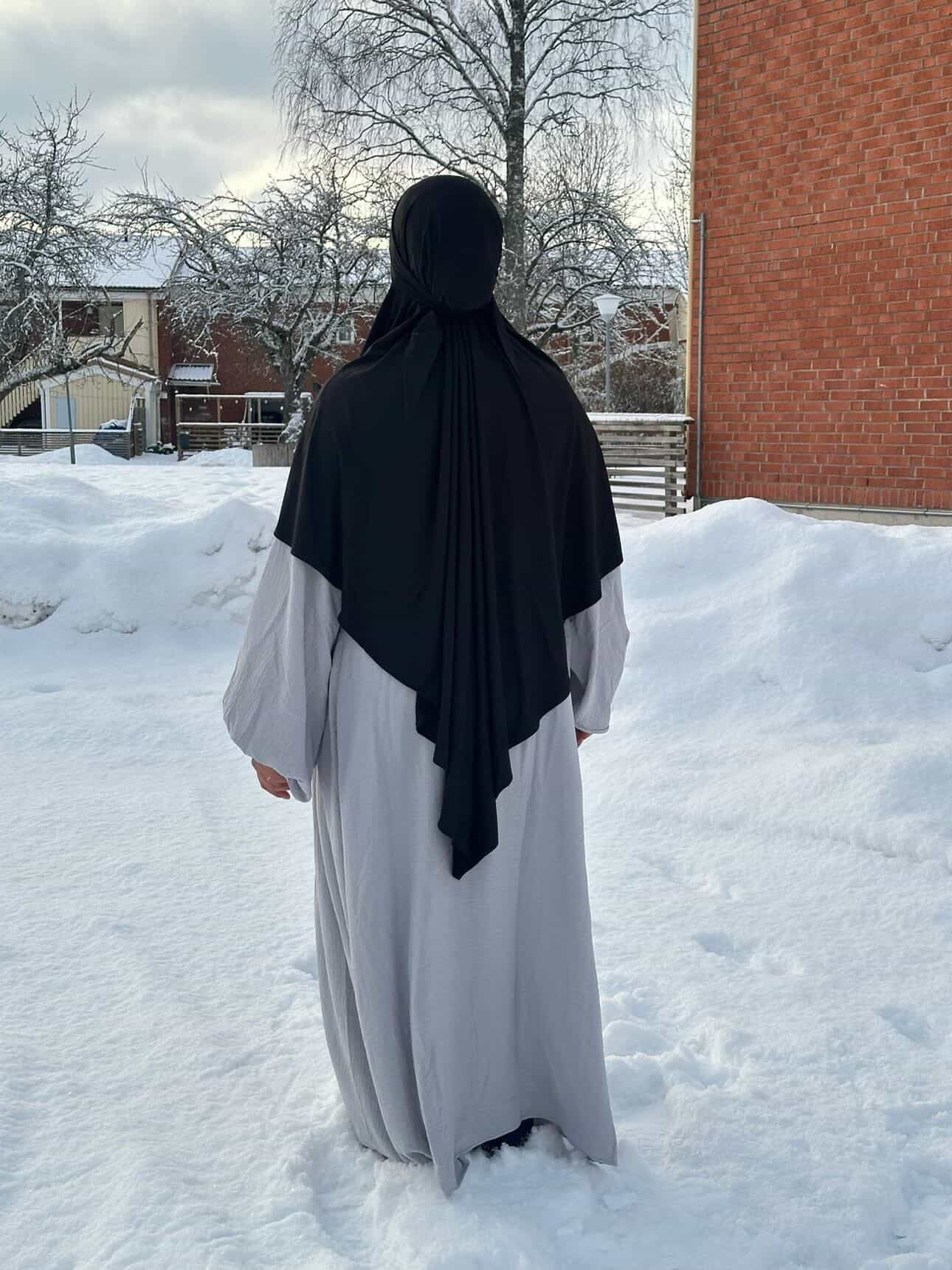 Crepe ballon sleeve abaya