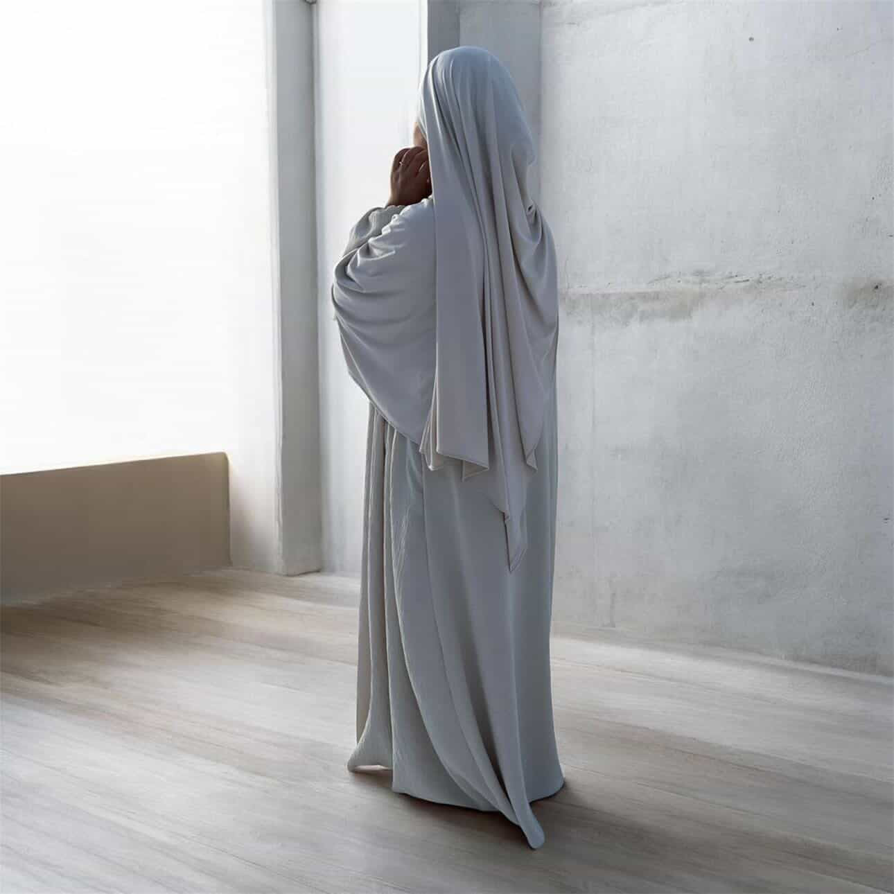 Crepe ballon sleeve abaya