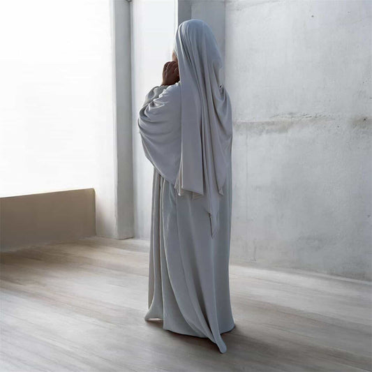 Crepe ballon sleeve abaya
